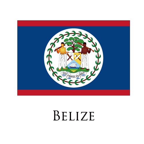 Belize flag logo cricut iron on